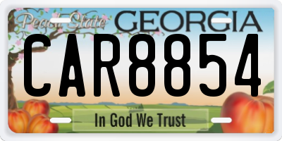 GA license plate CAR8854