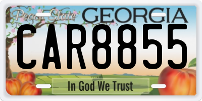 GA license plate CAR8855