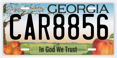 GA license plate CAR8856