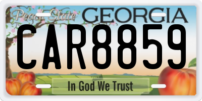 GA license plate CAR8859