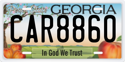 GA license plate CAR8860