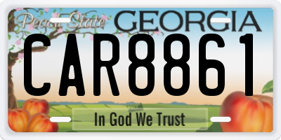 GA license plate CAR8861