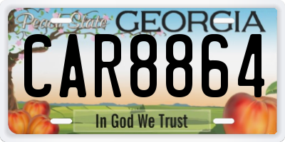 GA license plate CAR8864