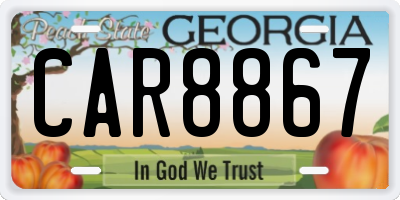 GA license plate CAR8867