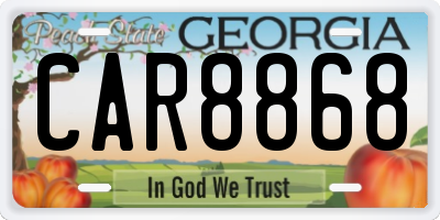 GA license plate CAR8868