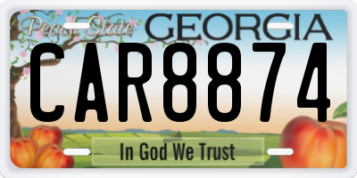 GA license plate CAR8874