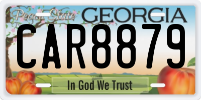 GA license plate CAR8879