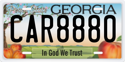 GA license plate CAR8880