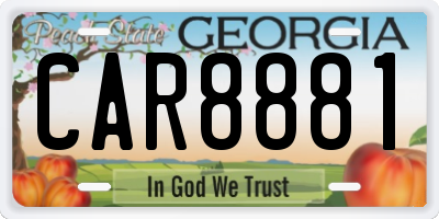 GA license plate CAR8881