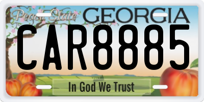 GA license plate CAR8885