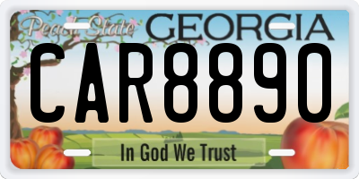 GA license plate CAR8890