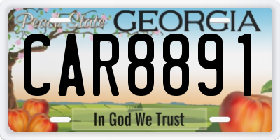 GA license plate CAR8891