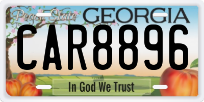 GA license plate CAR8896