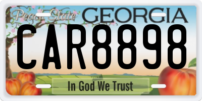 GA license plate CAR8898