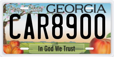 GA license plate CAR8900