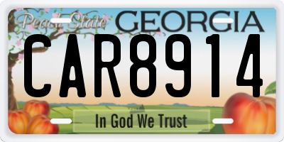 GA license plate CAR8914