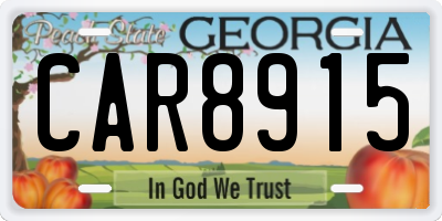 GA license plate CAR8915