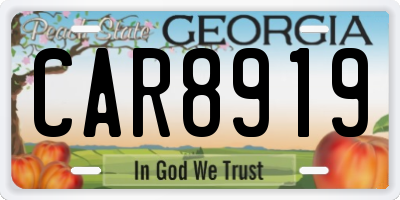 GA license plate CAR8919