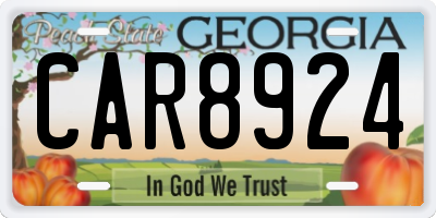 GA license plate CAR8924