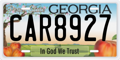 GA license plate CAR8927