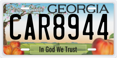 GA license plate CAR8944