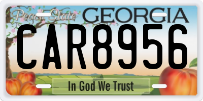 GA license plate CAR8956