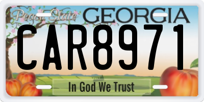 GA license plate CAR8971