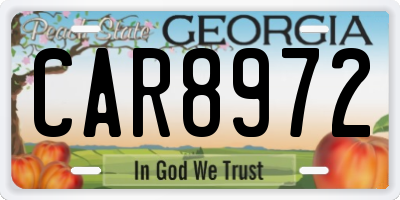 GA license plate CAR8972