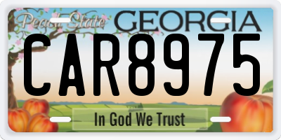 GA license plate CAR8975