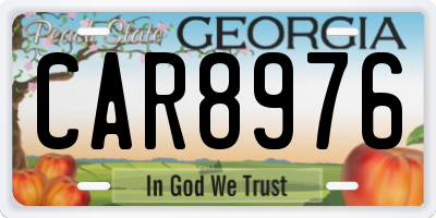 GA license plate CAR8976