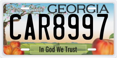 GA license plate CAR8997