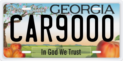 GA license plate CAR9000