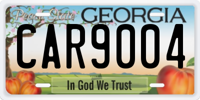 GA license plate CAR9004