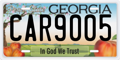 GA license plate CAR9005