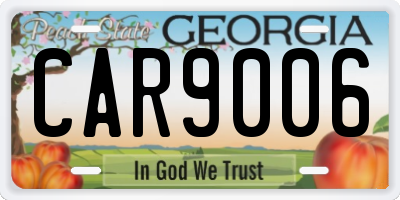 GA license plate CAR9006