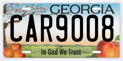 GA license plate CAR9008