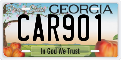 GA license plate CAR901