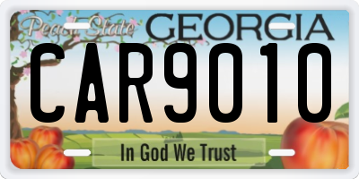 GA license plate CAR9010