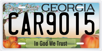 GA license plate CAR9015