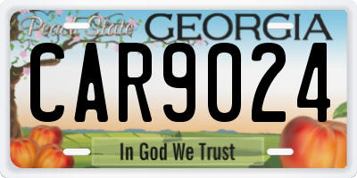 GA license plate CAR9024