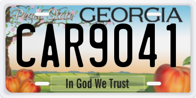 GA license plate CAR9041