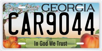 GA license plate CAR9044