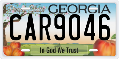 GA license plate CAR9046