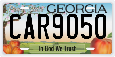 GA license plate CAR9050