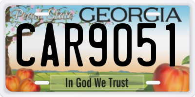 GA license plate CAR9051