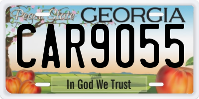 GA license plate CAR9055