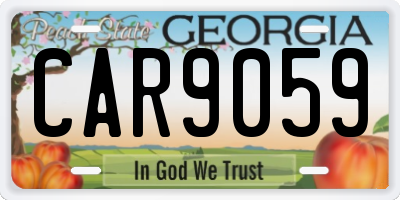 GA license plate CAR9059