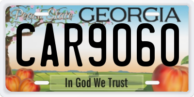 GA license plate CAR9060