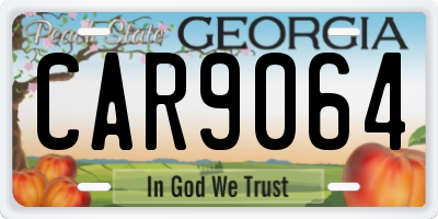 GA license plate CAR9064