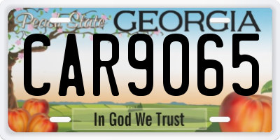 GA license plate CAR9065